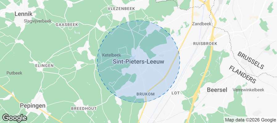 Sint-Pieters-Leeuw Airbnb map